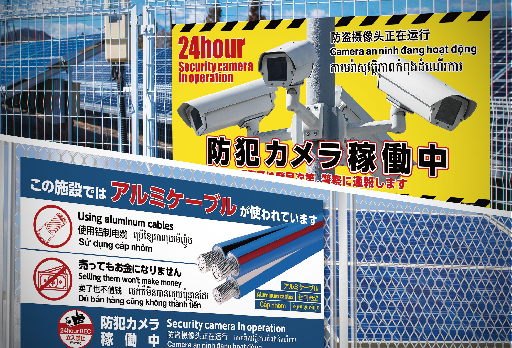 盗難防止表示板