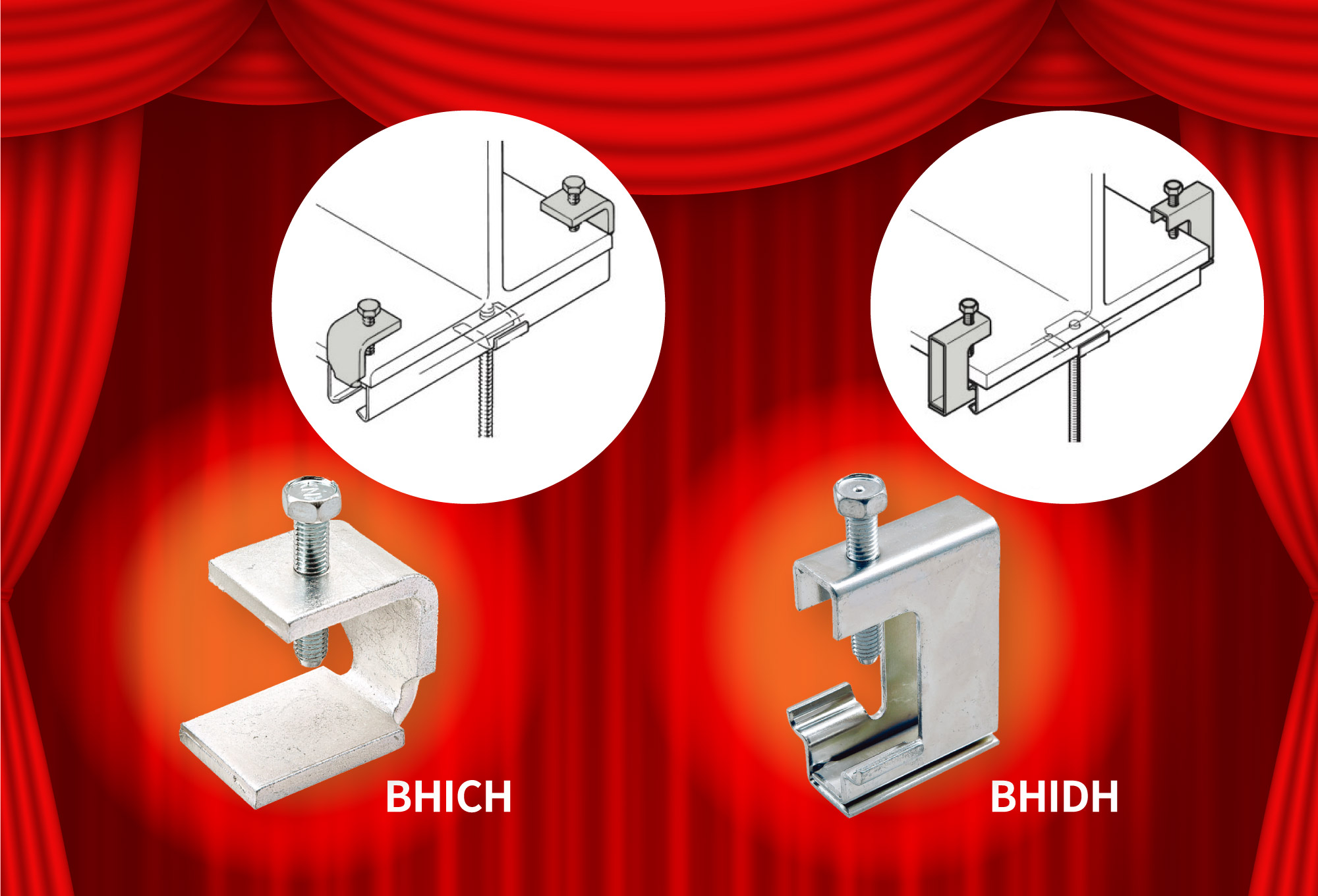 H形鋼用吊りボルト支持金具