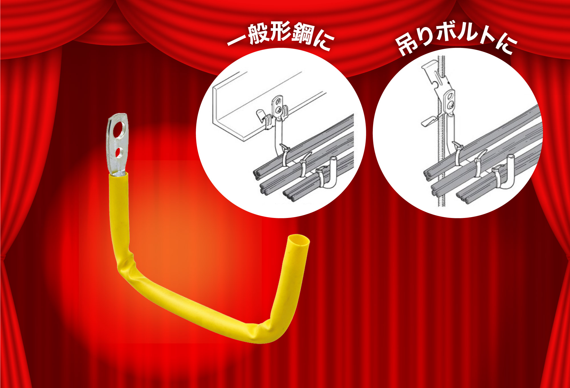 りボルト・一般形鋼用ケーブル支持金