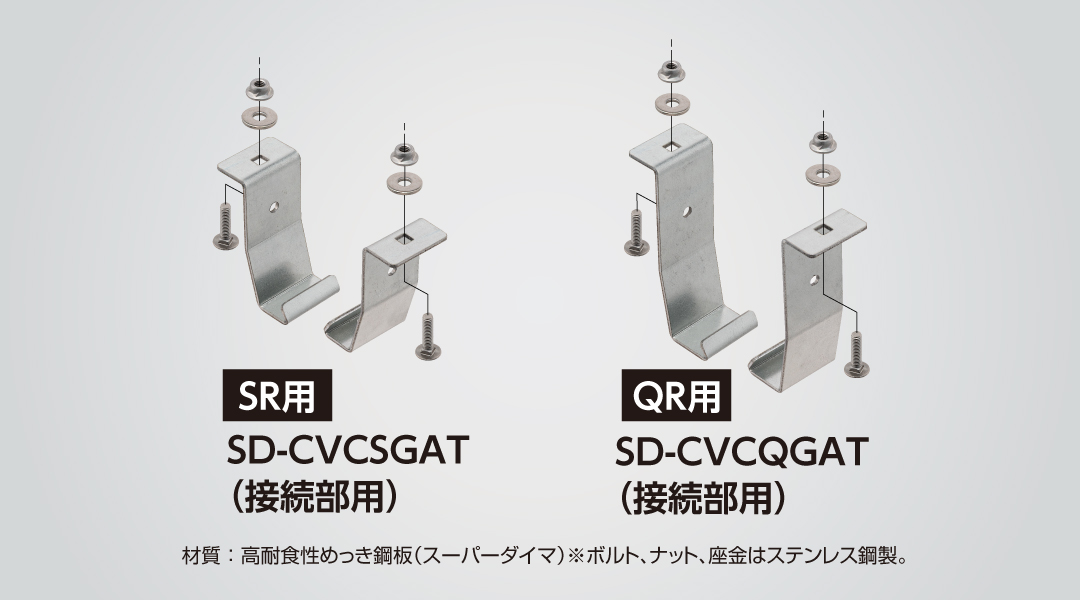 盗難防止カバークランプ（接続部用）用金具SR用・QR用