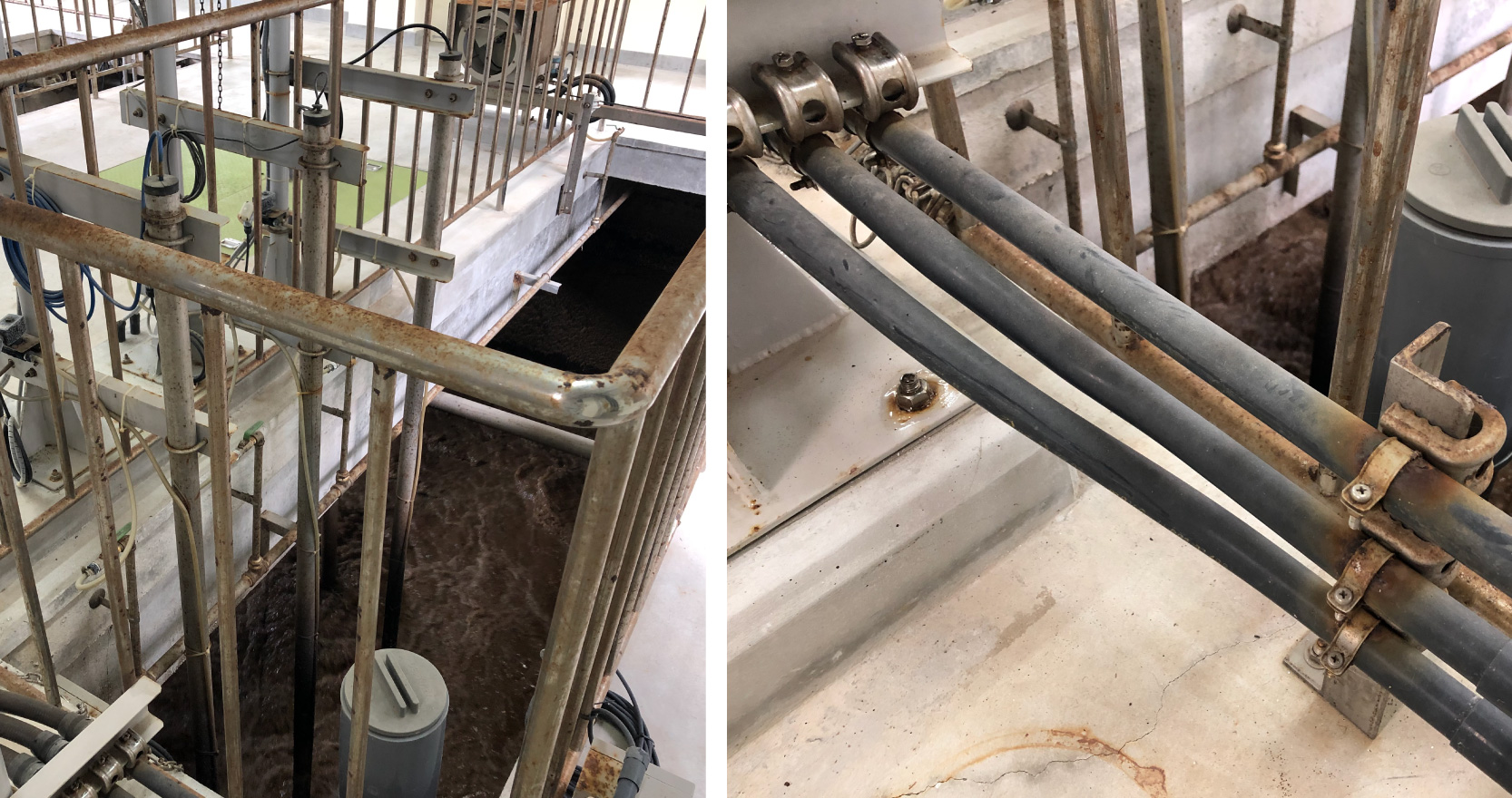 下水処理場内で確認された設備腐食の実例