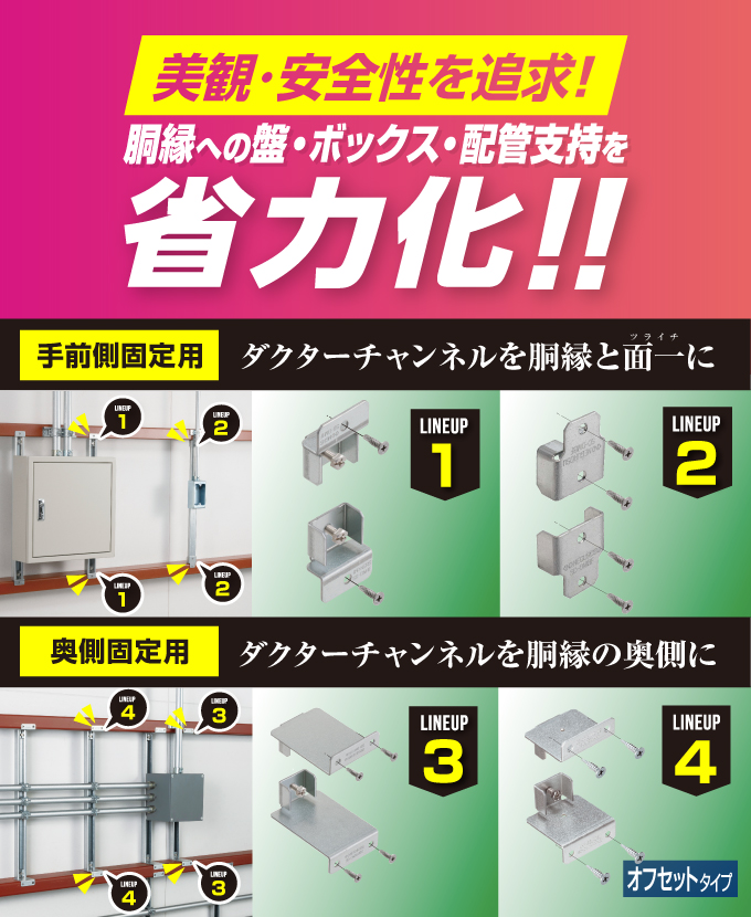 胴縁用チャンネル支持金具